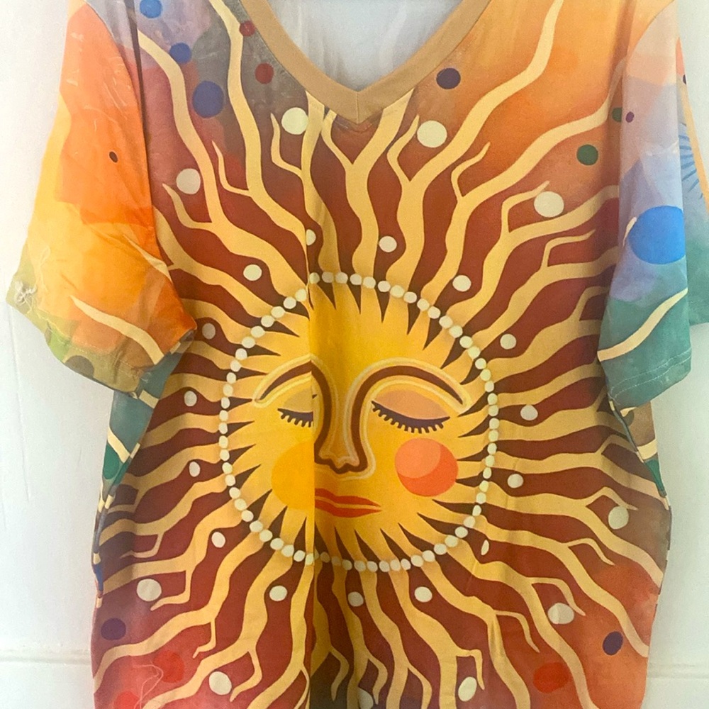 New T-Shirt Sun Great Colors Soft Material 2XL